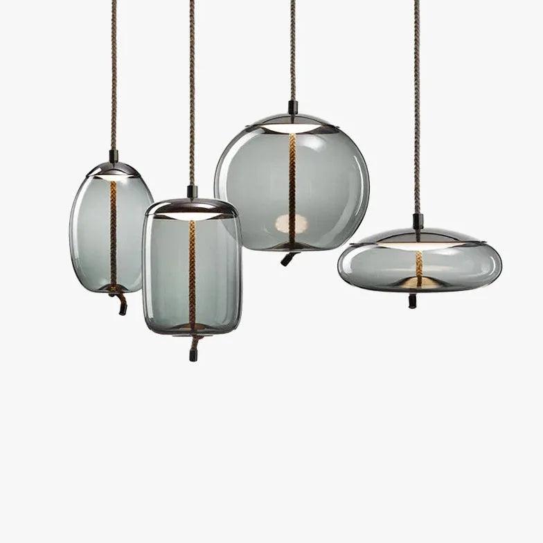 Minimalist Transparent Glass Pendant Lights - Various Shapes for Modern Kitchen, Dining Room & Bedroom Lighting Decor