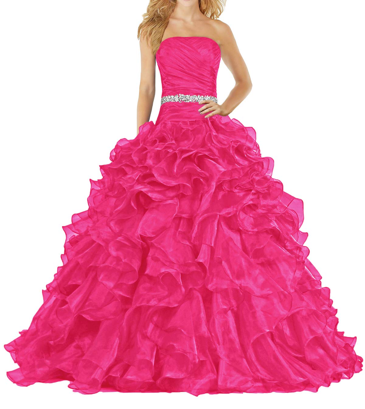 Elegant ANTS Women's Ball Gown Quinceanera Dress with Ruffles - Perfect for Prom, Sweet 16, and Formal Occasions