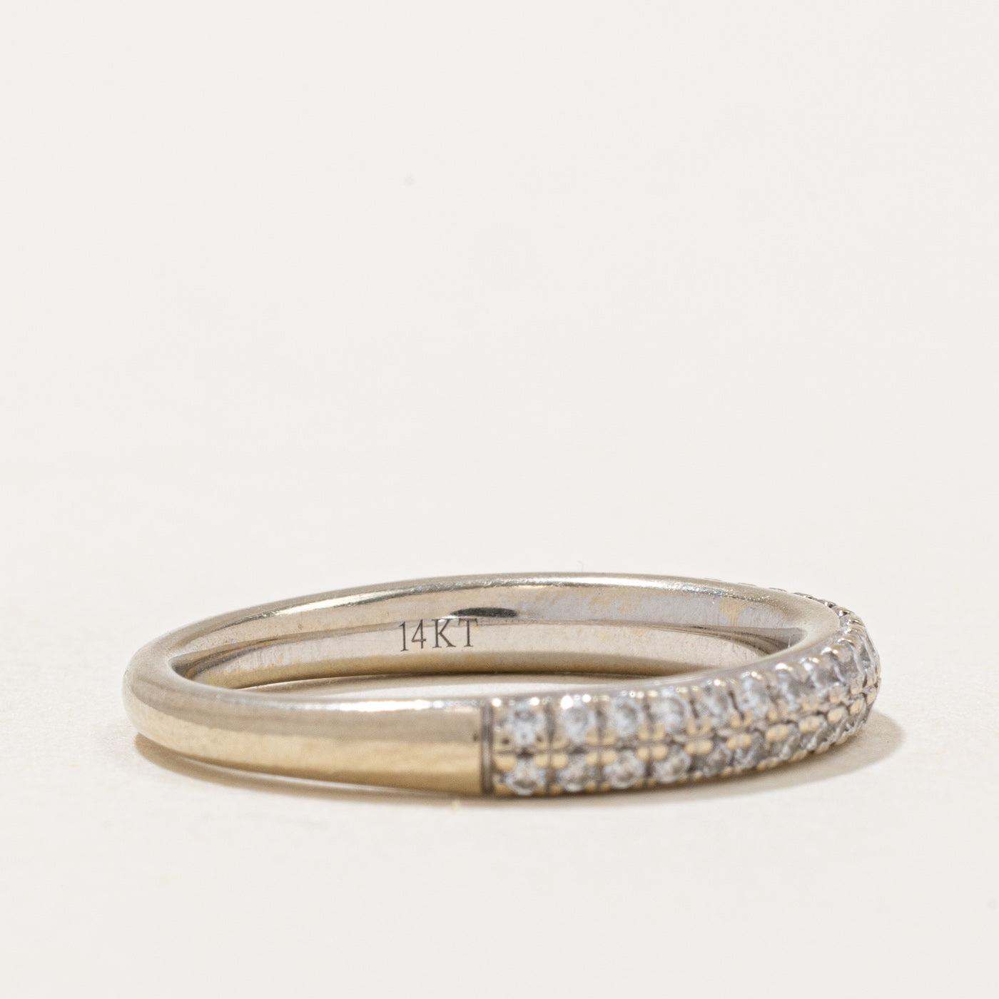 Vera Wang Diamond Double Row Semi Eternity Love Ring - 0.38 Carat Total Weight (CTW) - Size 6.25 - Perfect for Engagement, Anniversary & Valentine's Day Gifts
