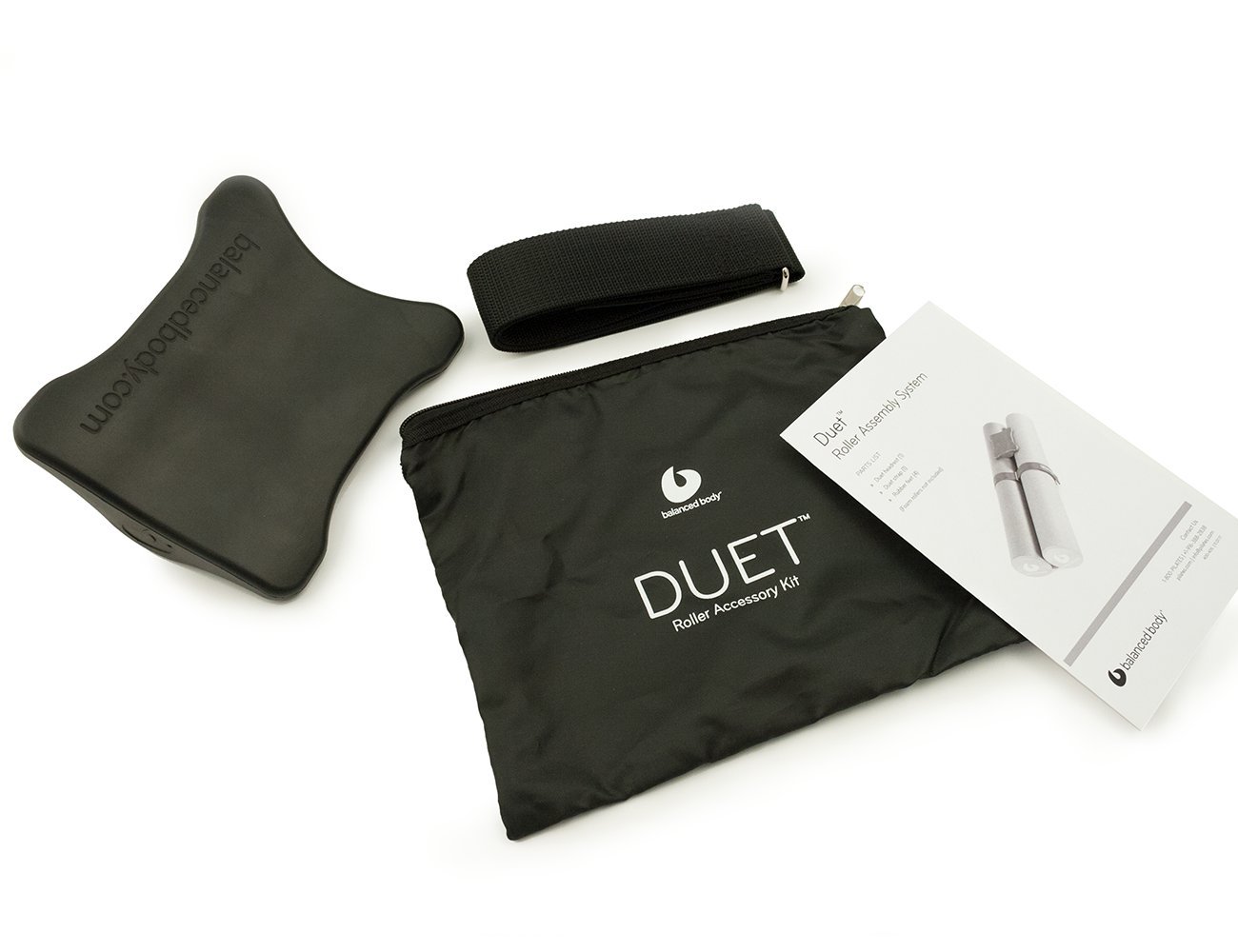 Balanced Body Duet Roller Pilates Kit - Premium Foam Roller with Adjustable Strap, Supportive Headrest, Storage Bag & Instruction Manual for Home Workouts, Physical Therapy & Yoga Training