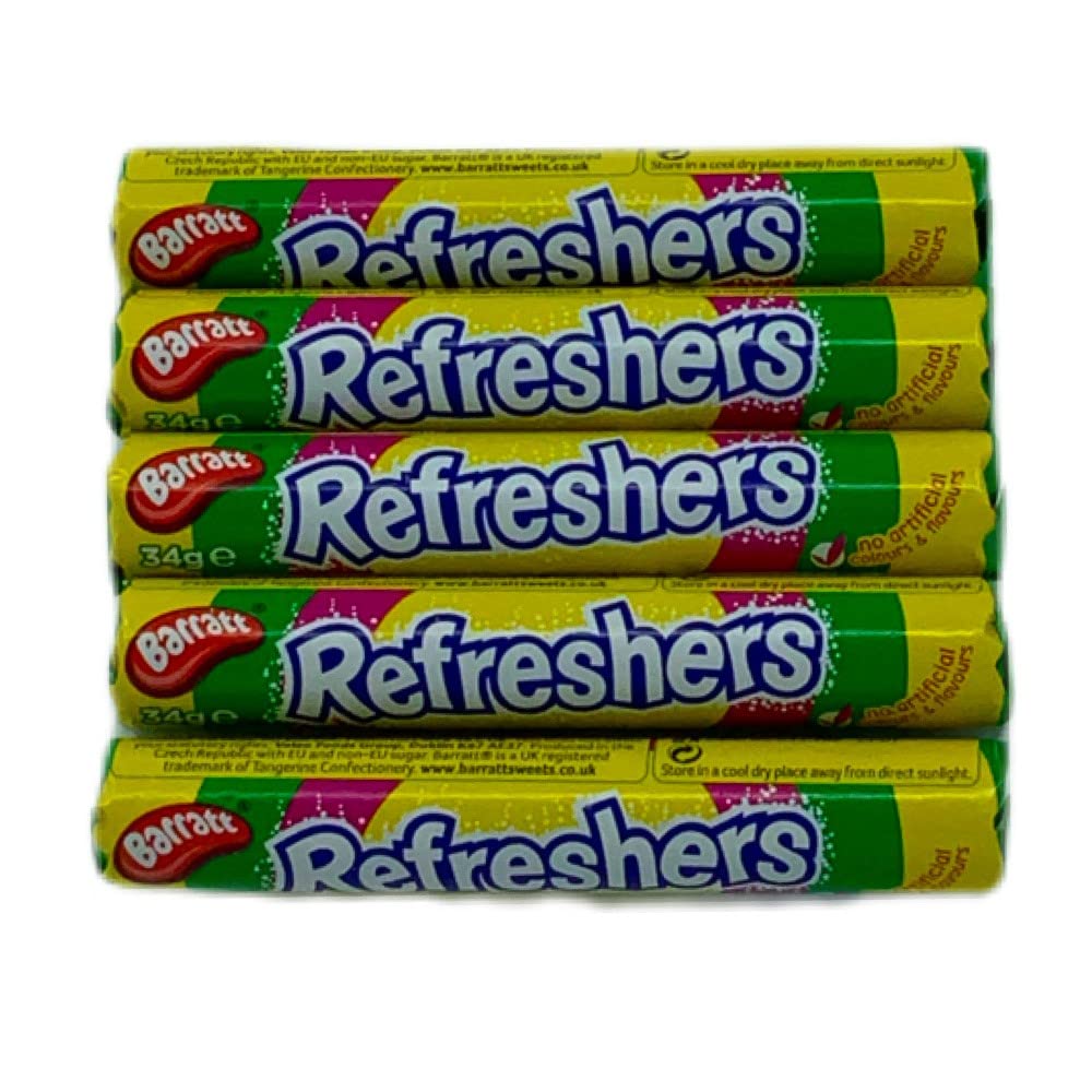 5 Pack Refreshers Chewing Gum - Fresh Breath, Long-Lasting Flavor for Workouts, Meetings & Travel