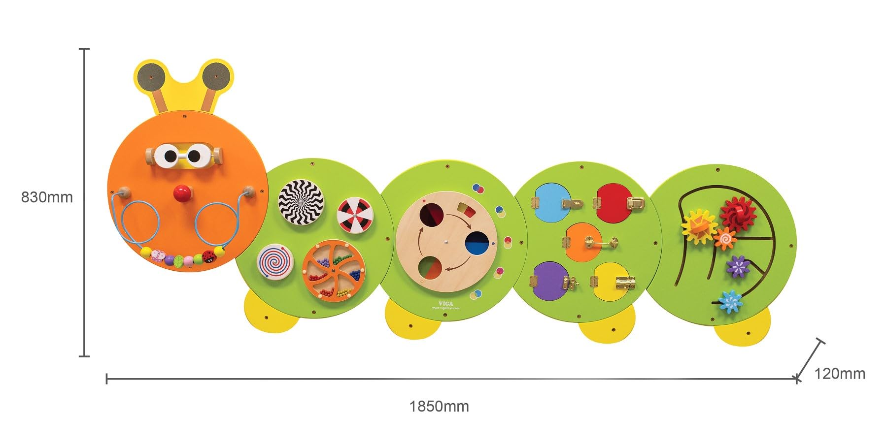VIGAtoys Wall Toy Caterpillar - Decorative Wall Figure for Kids Room (44557) | Fun Nursery Decor & Playroom Wall Art for Toddlers