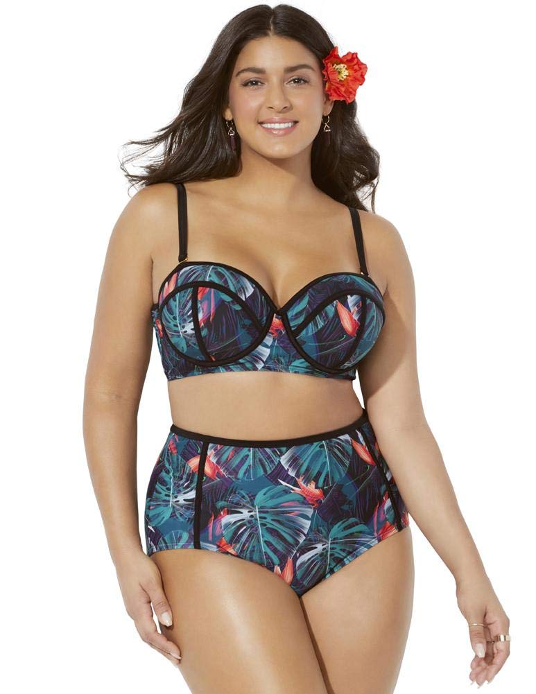 Plus Size Women's High Waist Underwire Bikini Set - Flattering Swimwear for Curvy Figures | Beach, Pool & Vacation Essentials
