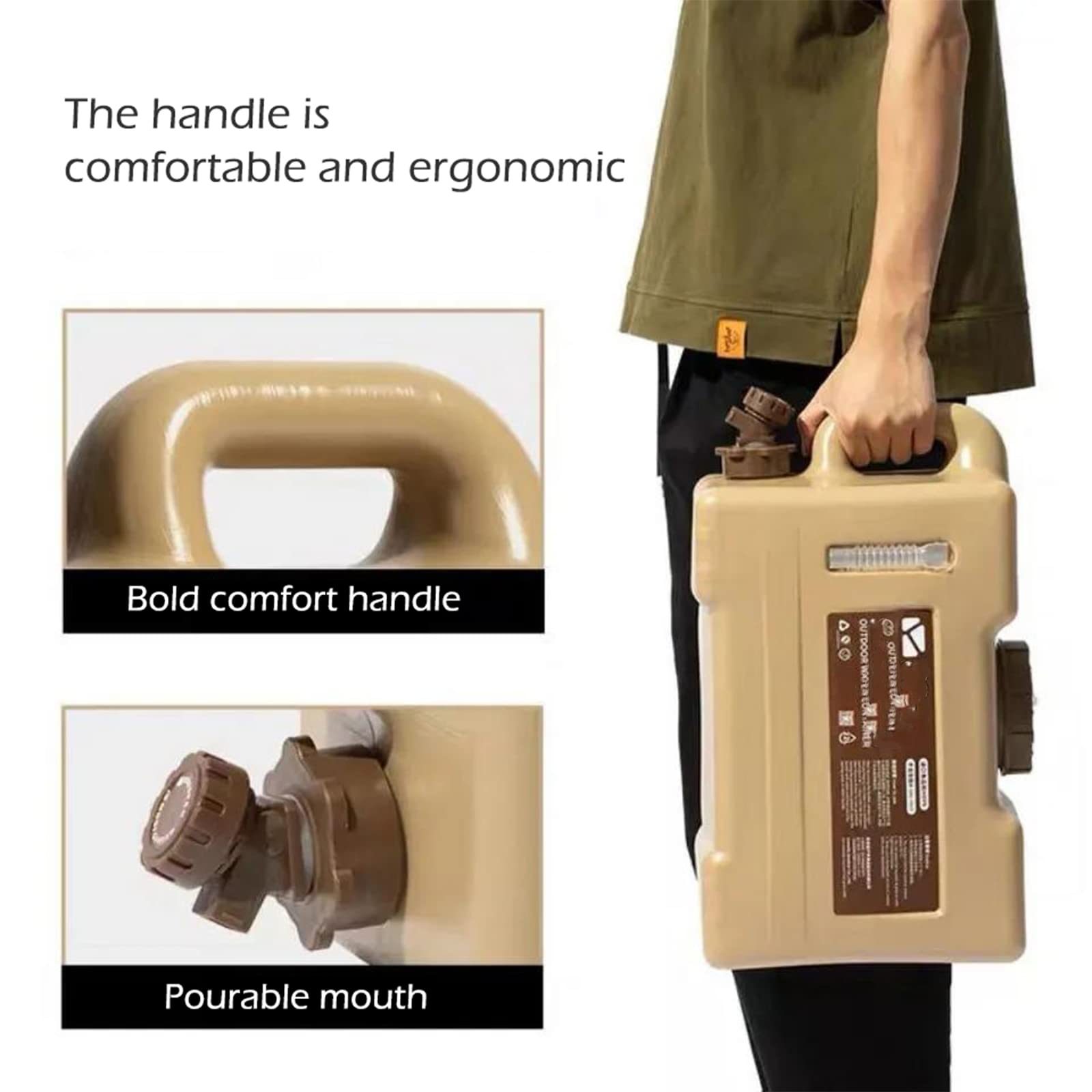 13L/22L Food Grade PC Outdoor Water Bucket with Handle & Faucet - Portable Water Container for Camping, Hiking, Picnics, Emergency Preparedness & Outdoor Adventures