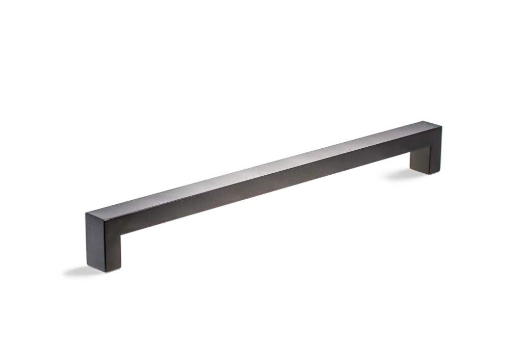 24 Inch Matte Black Stainless Steel Door Pull Handle - Modern Square Bar Handle for Wooden Barn, Shower Glass & Entry Doors - Single or Double Door Hardware - Durable & Stylish for Home, Office & Commercial Use