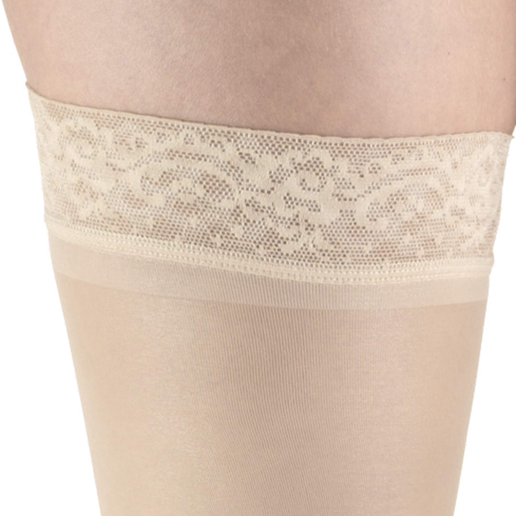 Truform Sheer 30-40 mmHg Compression Stockings for Women - Thigh High Medical Support Hose, 30 Denier Nude Small | Ideal for Varicose Veins, Edema & Long Flights