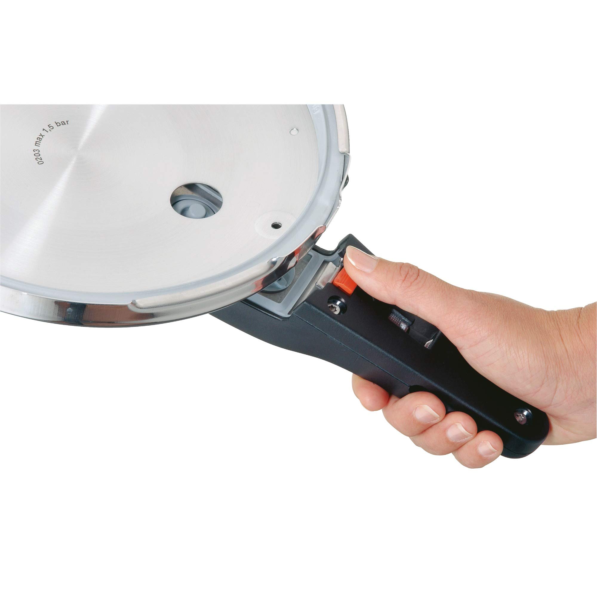 WMF 792639590 Cromargan Perfect 6.5L Silver Pressure Cooker (22cm) - Fast & Safe Cooking for Soups, Stews & Meal Prep