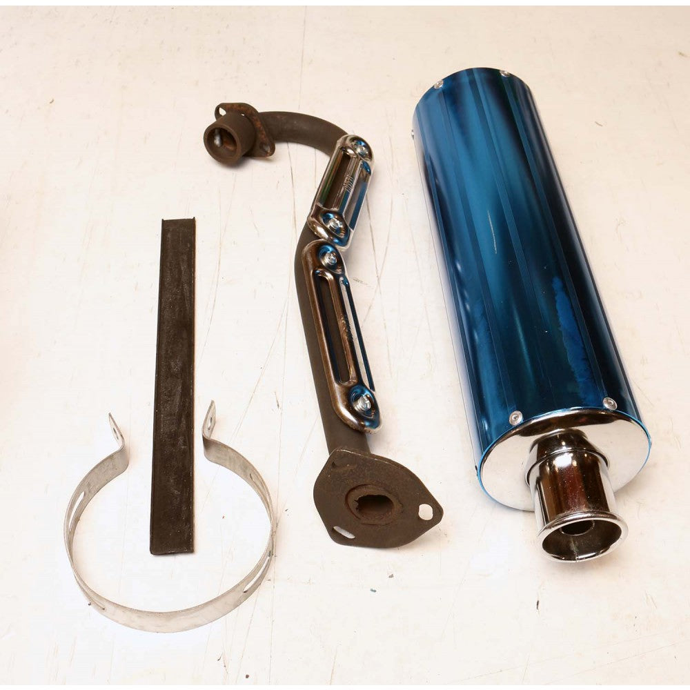 Beast Blue Performance Exhaust Muffler - High-Quality Car Muffler for Enhanced Engine Sound & Performance - Perfect for Street Racing & Car Modifications