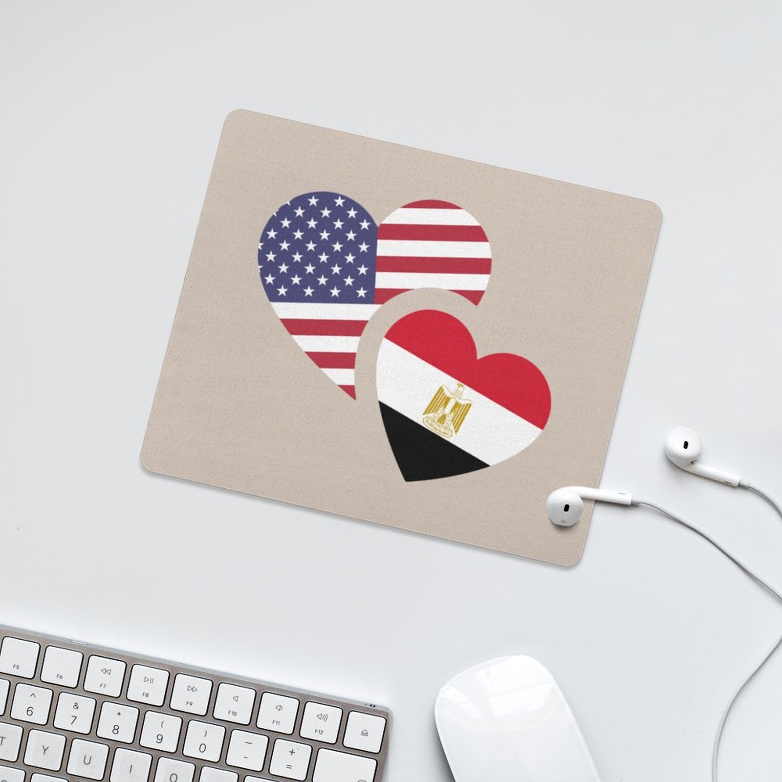 Premium Egyptian Cotton US Flag Mouse Pad - Durable, Non-Slip, Waterproof Gaming Mouse Mat for Home & Office (18x22cm) - Perfect for PC Gaming, Work Desks & Patriotic Decor