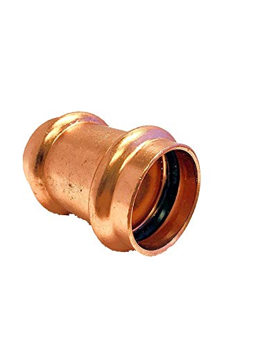 2-1/2 Inch Copper Press Coupling No Stop - Press x Press Fitting for Plumbing - 2-1/2'' Copper Pipe Connector - Perfect for Water Supply Lines, HVAC Systems & Industrial Piping Applications