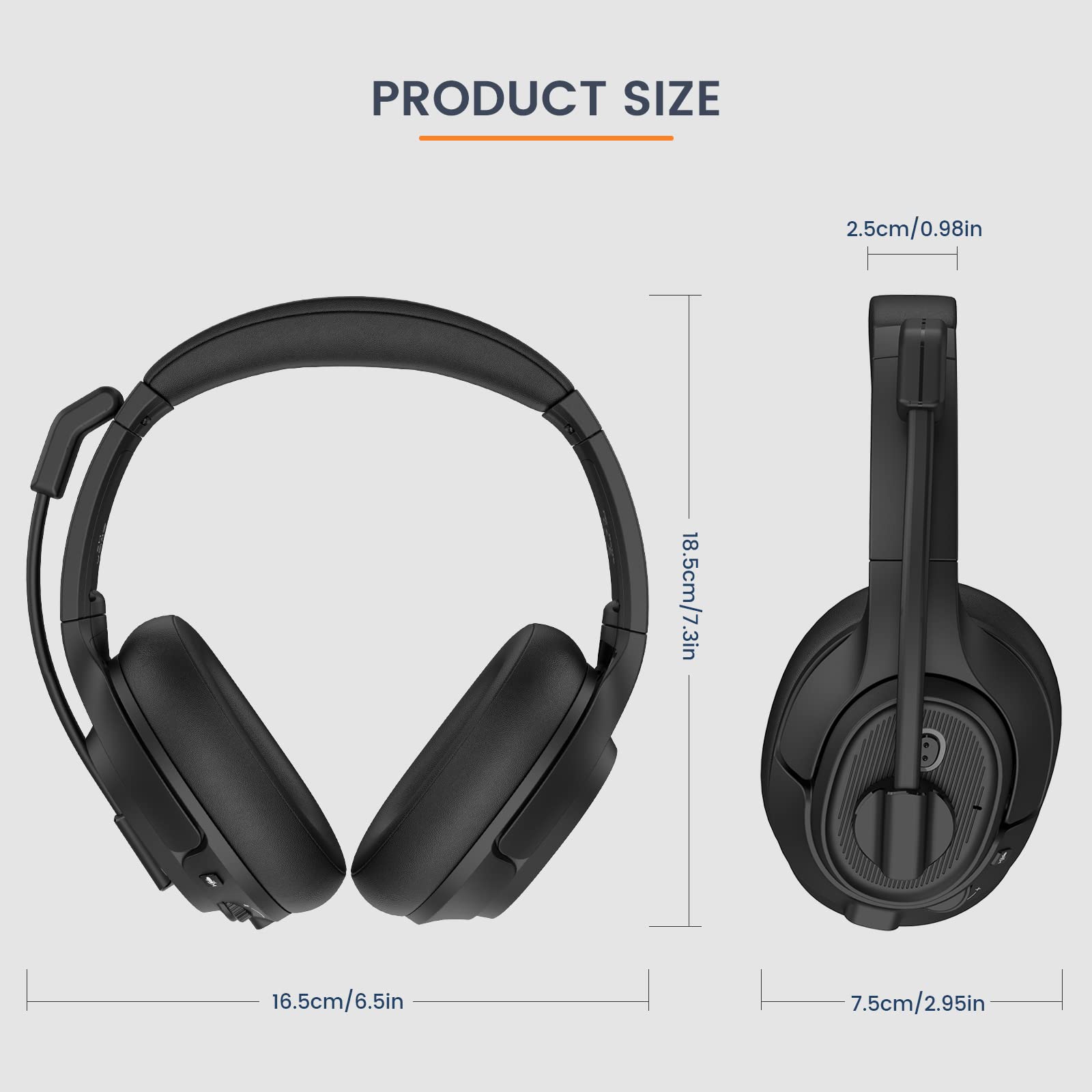 EKSA H2 USB Gaming Headset with Noise Cancelling Microphone - Over-Ear PC Headphones for Laptop, Computer, Call Center - Mute Button & Volume Control - Perfect for Zoom Meetings, Teams Calls, Home Office & Online Classes