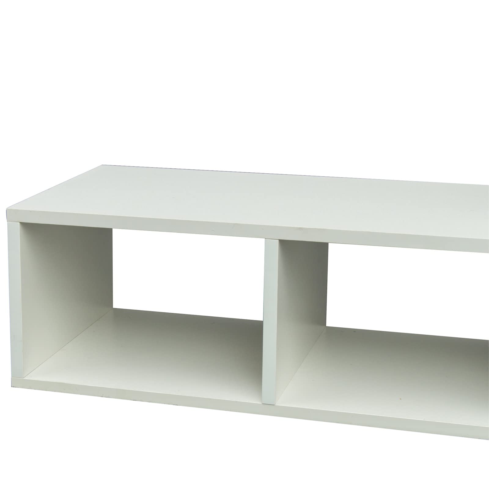 Modern White Wood TV Stand with Storage Shelves - Entertainment Center for Flat Screen TVs, Free Combination Display Shelf & Bookcase - Perfect for Living Room, Home Theater & Media Organization