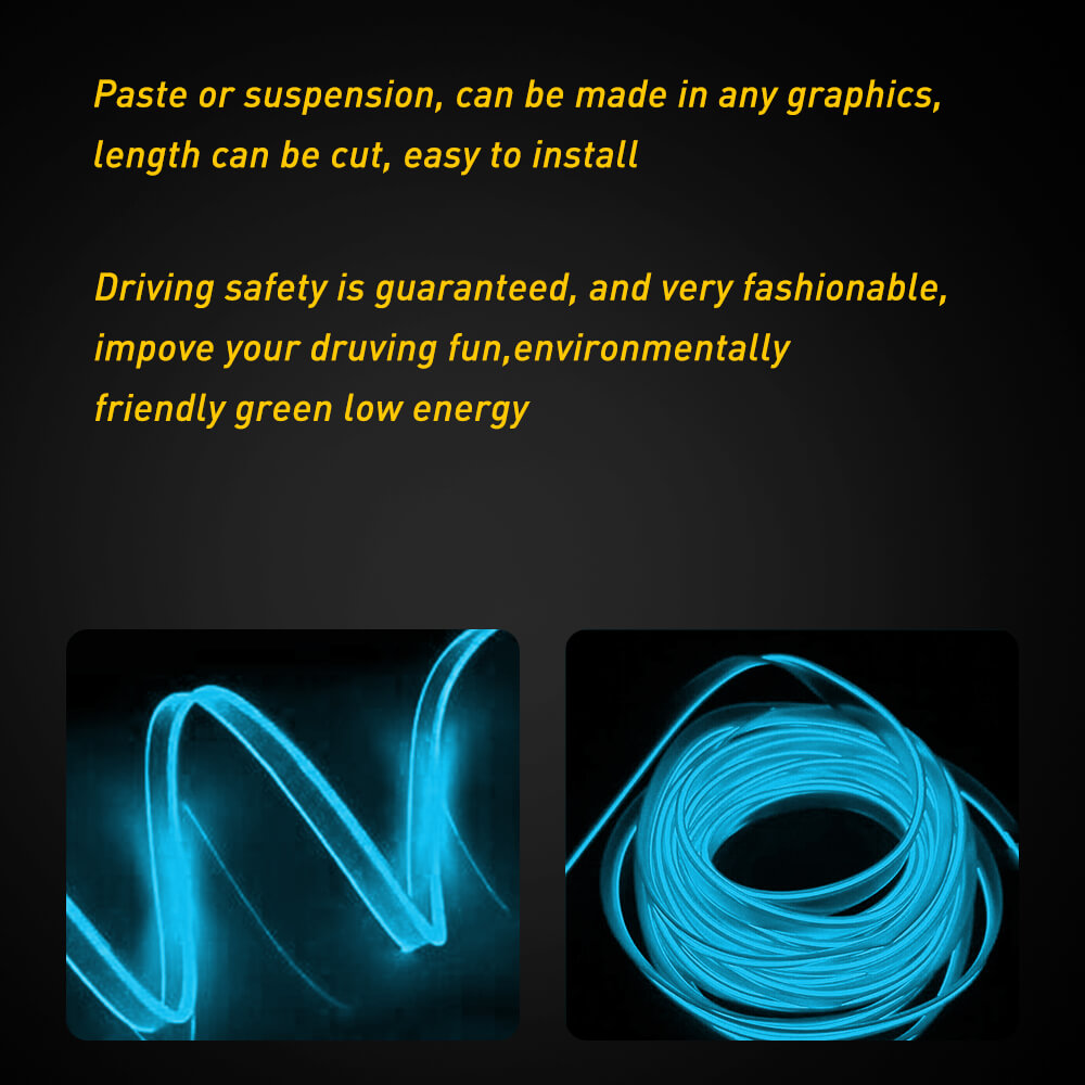 6.56FT LED Car Interior Atmosphere Strip Lights - Auto Decorative Lighting Accessories for Cars, Trucks & SUVs - Perfect for Mood Lighting & Night Driving