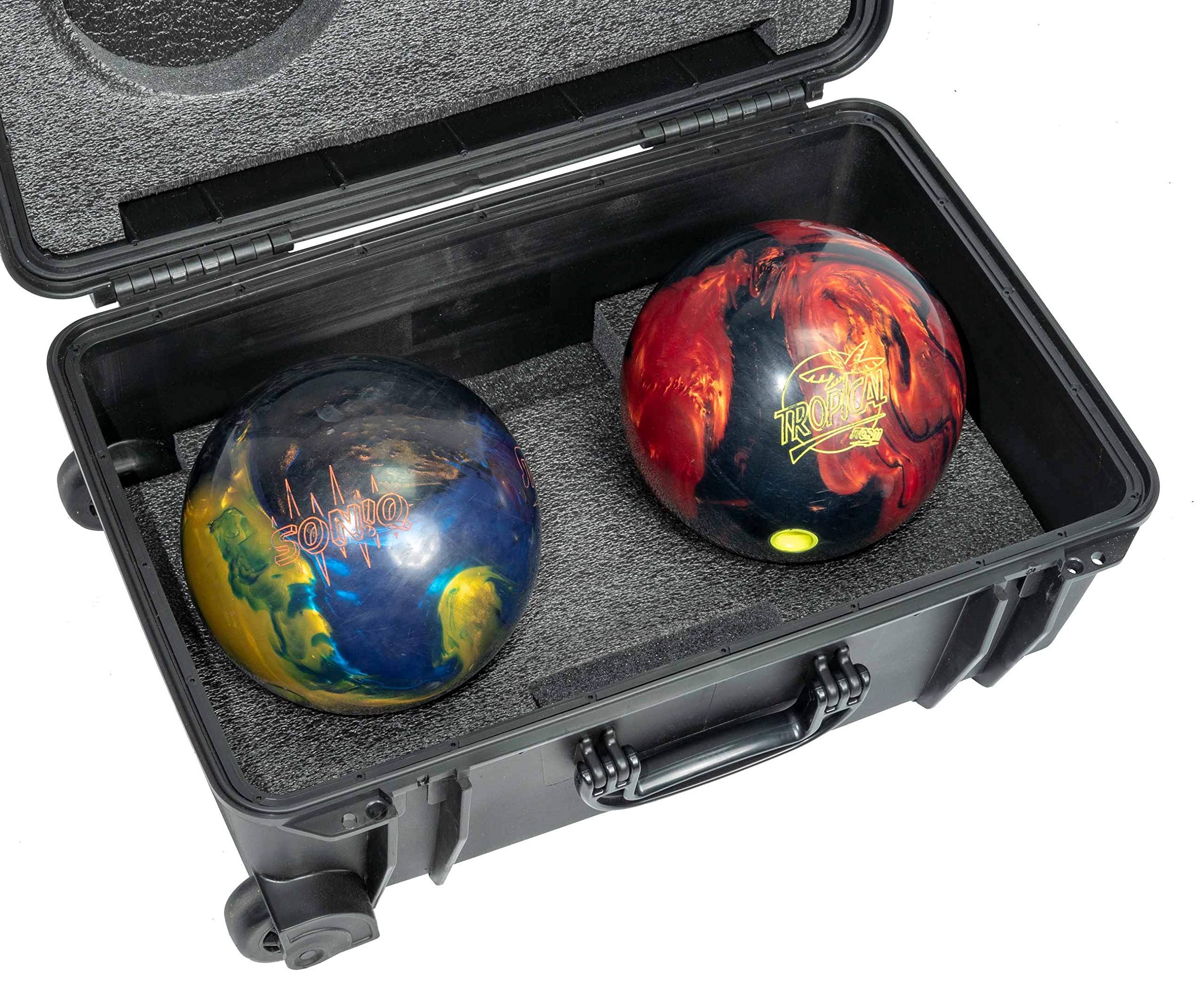 Premium Heavy Duty Waterproof Bowling Ball Case with Wheels & Retractable Handle - Durable Travel Storage for Professional Bowlers & League Players - Perfect for Tournaments, Practice Sessions & Air Travel