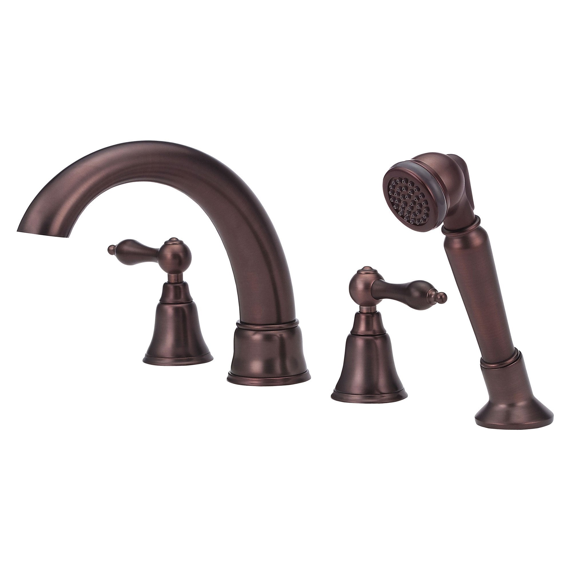 Danze Fairmont Oil Rubbed Bronze Roman Tub Filler Faucet with Sprayer & Rough-in Valve - Luxury Bathroom Fixture for Spa-Like Soaking Experience