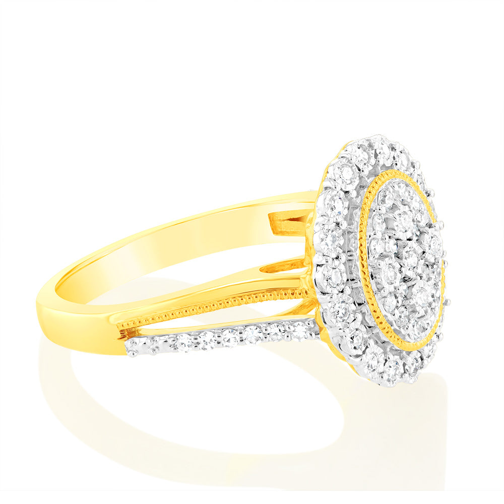 1/4 Carat Lab Grown Diamond Ring in 9K Yellow Gold - Sparkling Engagement & Wedding Jewelry for Women