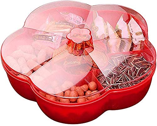 Snack Storage Box with Lid - Airtight Candy & Dried Fruit Container for Kitchen, Pantry, Picnics, and Office Organization (Red)