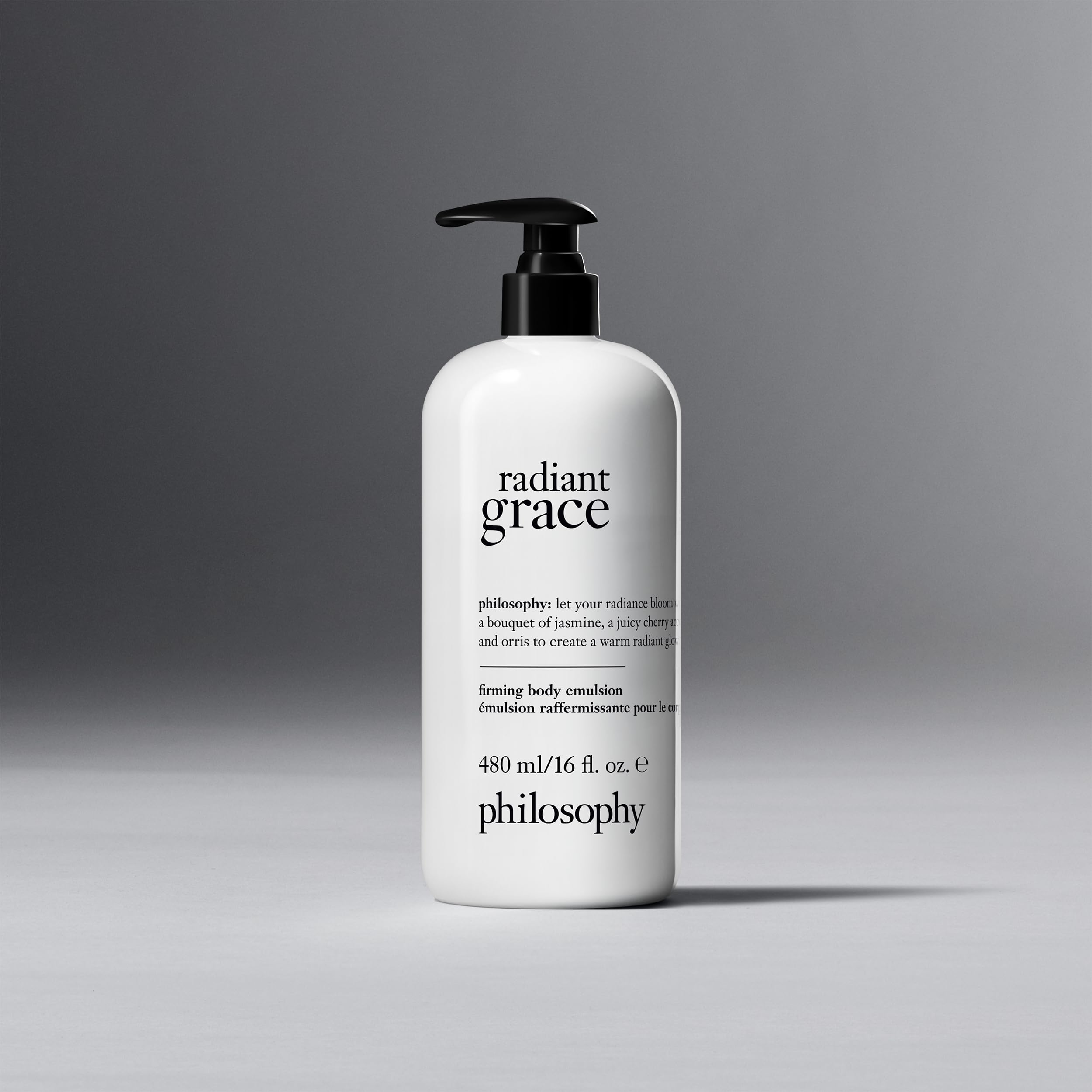 Philosophy Radiant Grace Firming Body Emulsion - Luxurious Scented Body Lotion with Shea Butter - Jasmine, Black Cherry & Sandalwood Fragrance - 16 fl oz - Hydrating & Firming Skin Care for Daily Moisturizing & Pampering