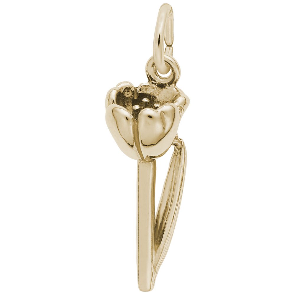 10K Yellow Gold Crocus Charm Pendant - Elegant Floral Jewelry for Bracelets & Necklaces - Perfect for Gifts, Anniversaries, and Spring Fashion Accessories