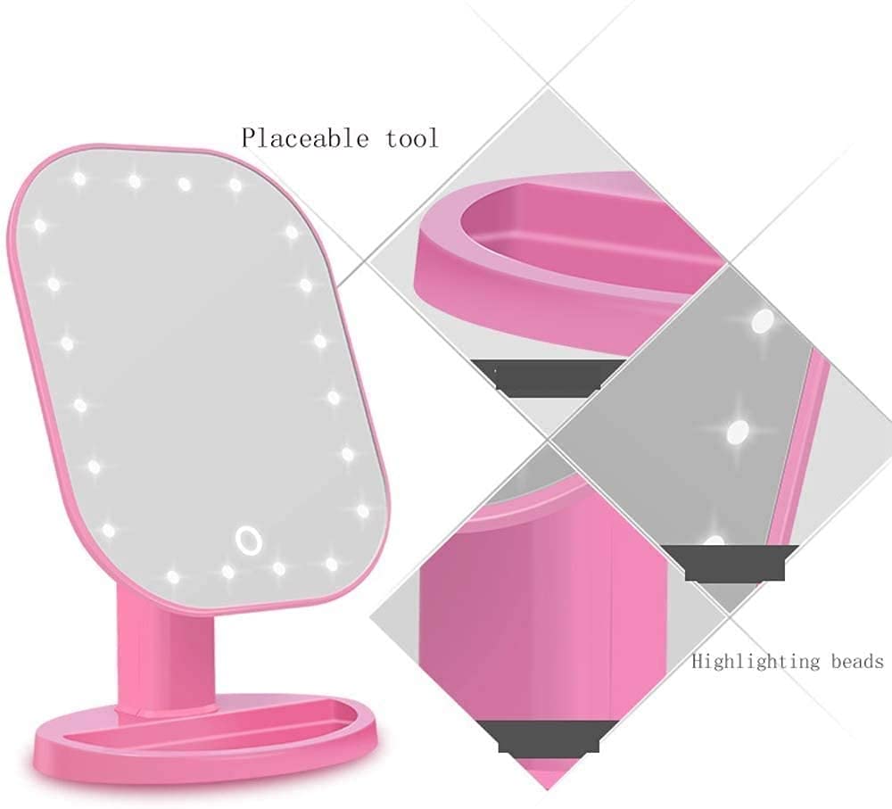 ZBQLKM 10X Magnification LED Makeup Mirror with Touch Screen - 180° Adjustable Rotation, USB Powered Vanity Mirror for Precise Makeup Application (Black) | Perfect for Home Dressing Table, Professional Salon & Travel Beauty Kit