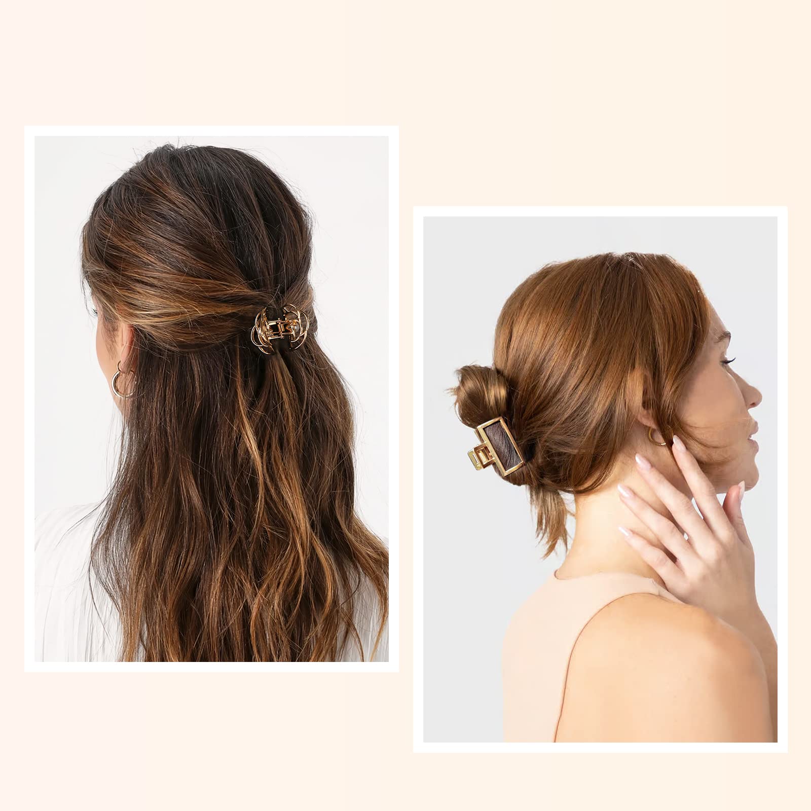 10PCS Gold Hair Clips for Women - Small Gold Claw Clips for Women & Girls - Mini Metal Hair Accessories - Perfect for Parties, Weddings & Everyday Styling