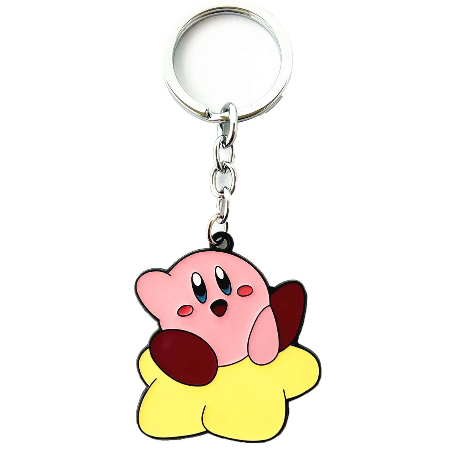Kirby Keychain - Metal Anime Keyring for Boys, Girls & Women | Cute Kawaii Gift for Backpacks, Purses & Keychains