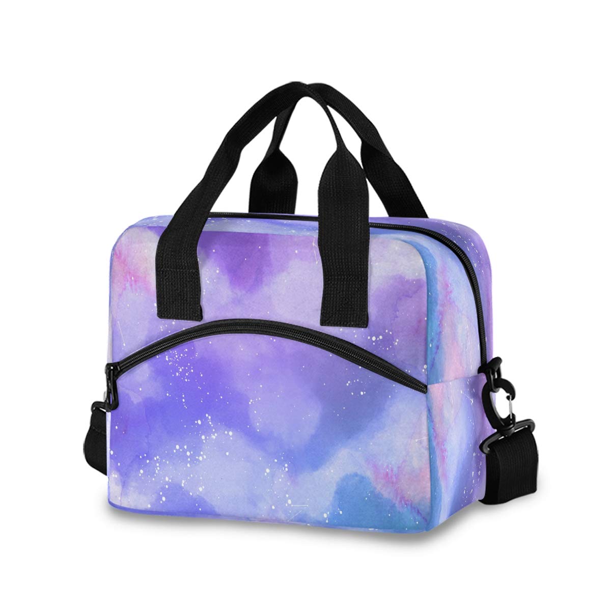 Insulated Lunch Bag for Women & Men - Sky Starry Watercolor Cooler Tote with Detachable Shoulder Strap | Reusable Thermal Bag for Work, School, Picnic & Outdoor Activities | Perfect for Office Meals, Beach Trips & Daily Commute