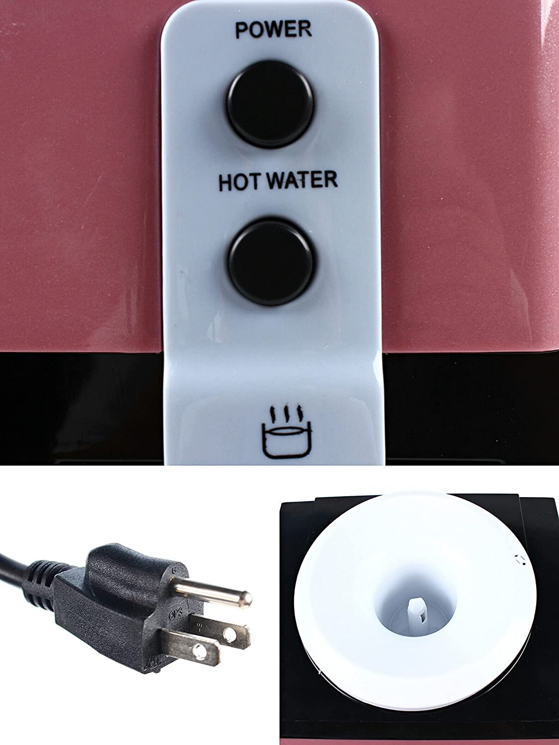 Top Loading Countertop Water Dispenser 0.9-5 Gallons - Hot, Cold & Warm Water Cooler - Mini Desktop Drinking Machine for Office & Home (Pink) | Compact Electric Water Dispenser for Small Spaces