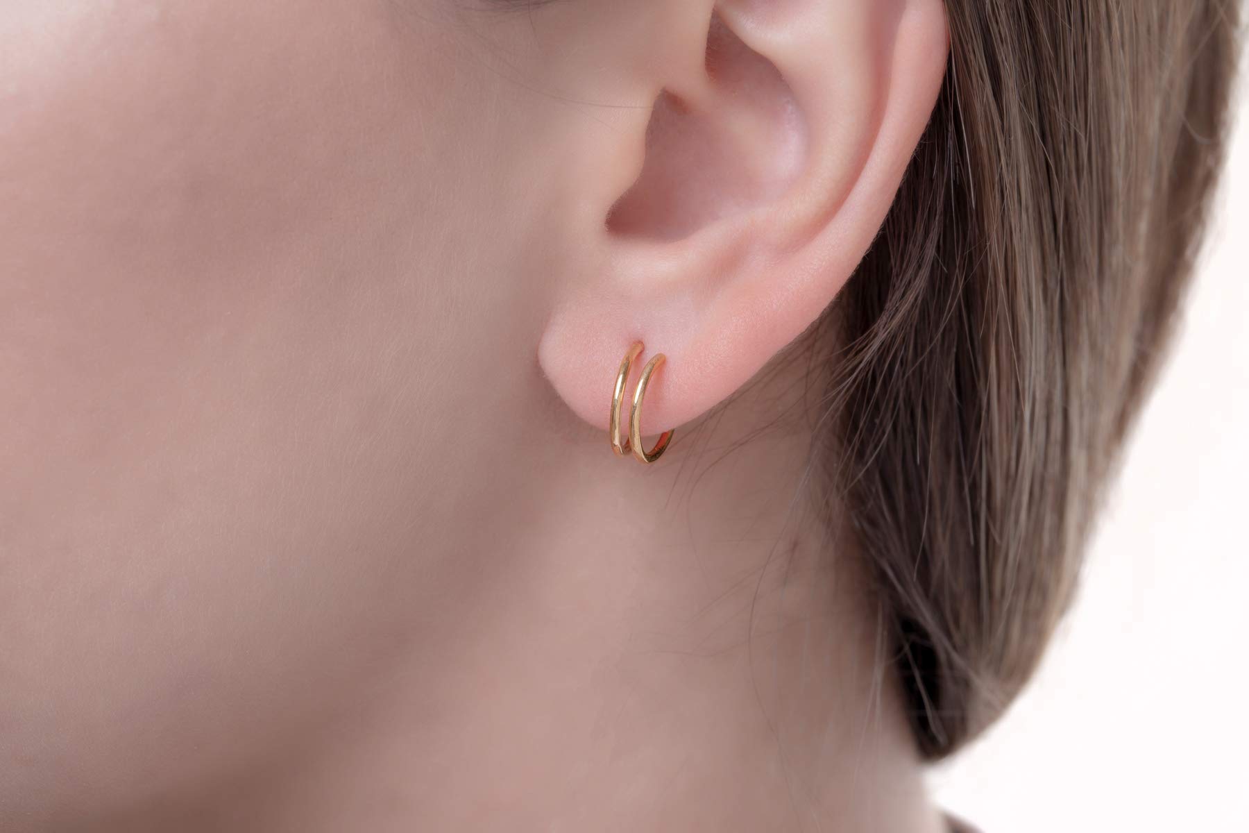 9K, 14K & 18K Solid Gold Hoop Earrings for Women | Handmade Secondary Piercing Hoops | Unique Best Friend Gift & Special Occasion Jewelry for Her | Perfect for Everyday Wear, Date Nights & Gifting