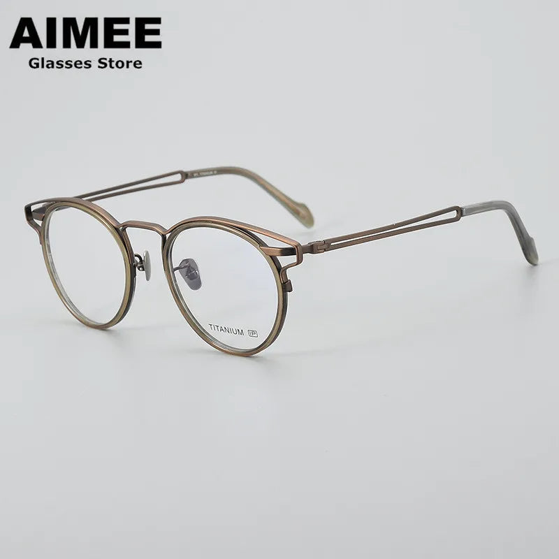 Stylish Aimee Unisex Full Rim Oval Titanium Acetate Eyeglasses Frame 19061 - Lightweight & Durable for Work, Reading & Everyday Wear