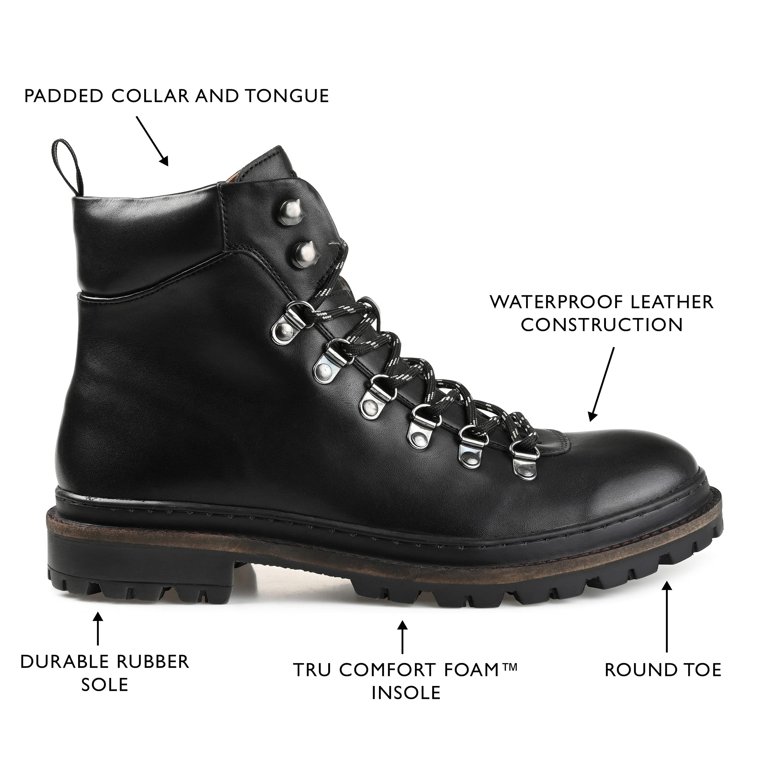 Thomas & Vine Men's Classic Leather Dress Boots - Formal & Business Casual Shoes for Office, Wedding & Special Occasions