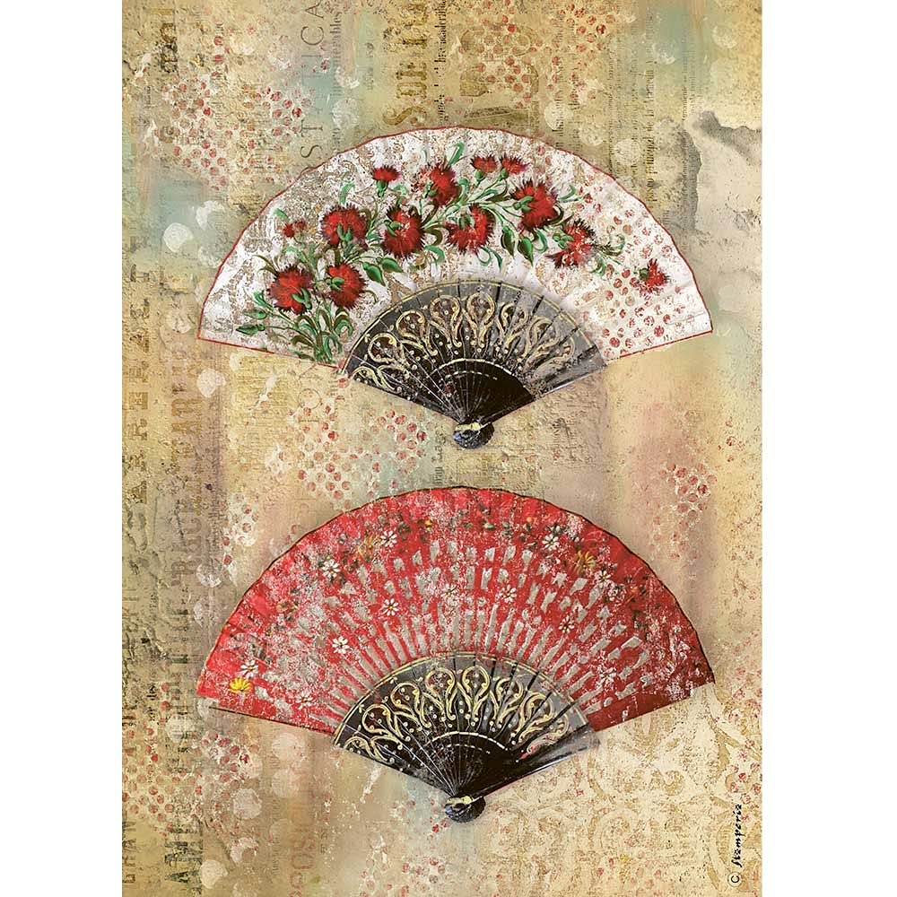 Stamperia A4 Rice Paper Sheets for Scrapbooking, Card Making & DIY Crafts – Andalusia Abanicos Design – Perfect for Art Projects, Invitations & Decorative Paper Crafts