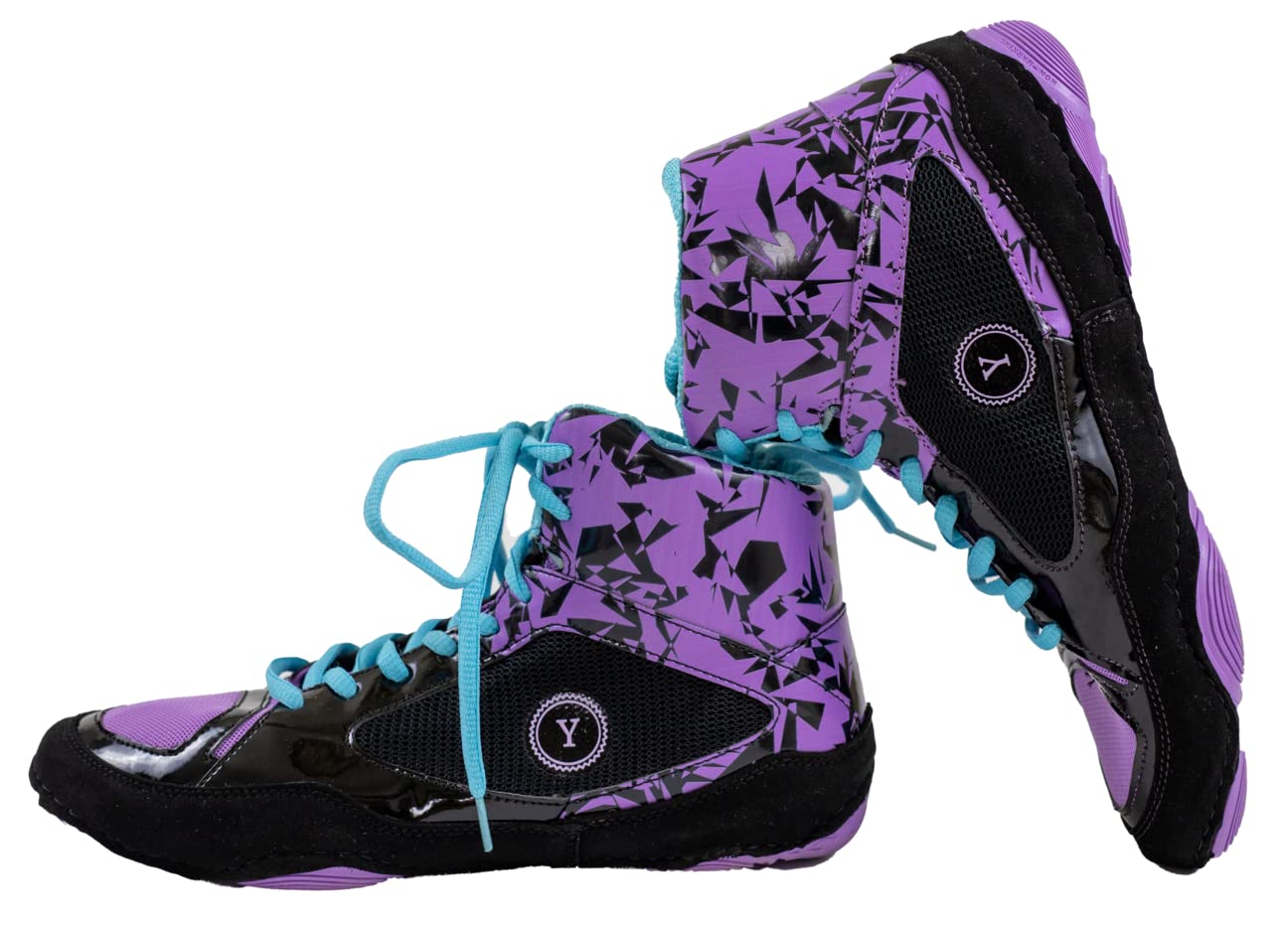 Yes! Athletics Wrestling Shoes - 100% Anti-Slip High Poly Rubber Boxing Shoes for Women | Kickboxing, Weightlifting & MMA Training | Durable Comfortable Purple Wrestling Footwear (Size) - Perfect for Gym, Martial Arts & Competition