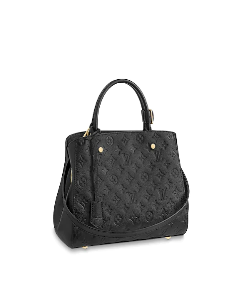 Authentic LV Montaigne MM Monogram Empreinte Leather Handbag in Noir Black | Luxury Designer Tote for Women | Perfect for Work, Travel & Everyday Elegance