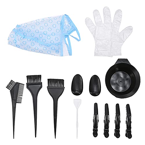 Professional Hair Color Mixing Kit with Dye Brushes, Tint Comb, Mixing Bowl, Clips, Ear Covers, Gloves & Cap - At-Home & Salon Hair Coloring, Highlighting & Styling for Vibrant Looks