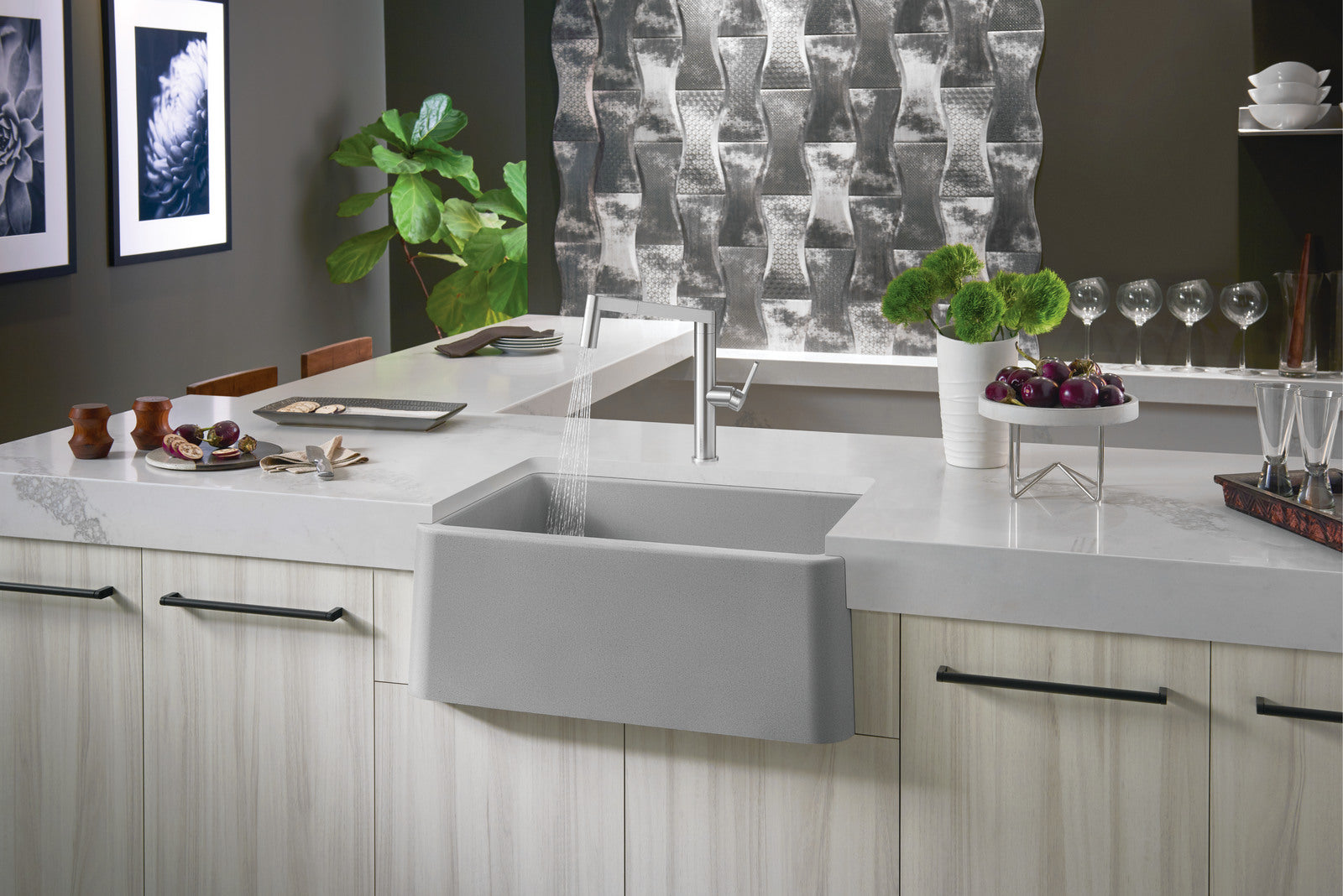 Blanco Ikon 27-Inch Apron Front Single Bowl SILGRANIT Kitchen Sink - Durable & Stylish for Modern Farmhouse & Contemporary Kitchens