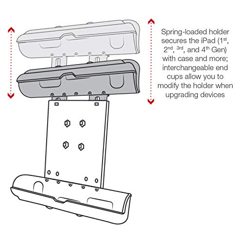 RAM Mounts RAM-HOL-TAB17U Tab-Tite Tablet Holder for Apple iPad Gen 1-4 with Case | Compatible with RAM B 1