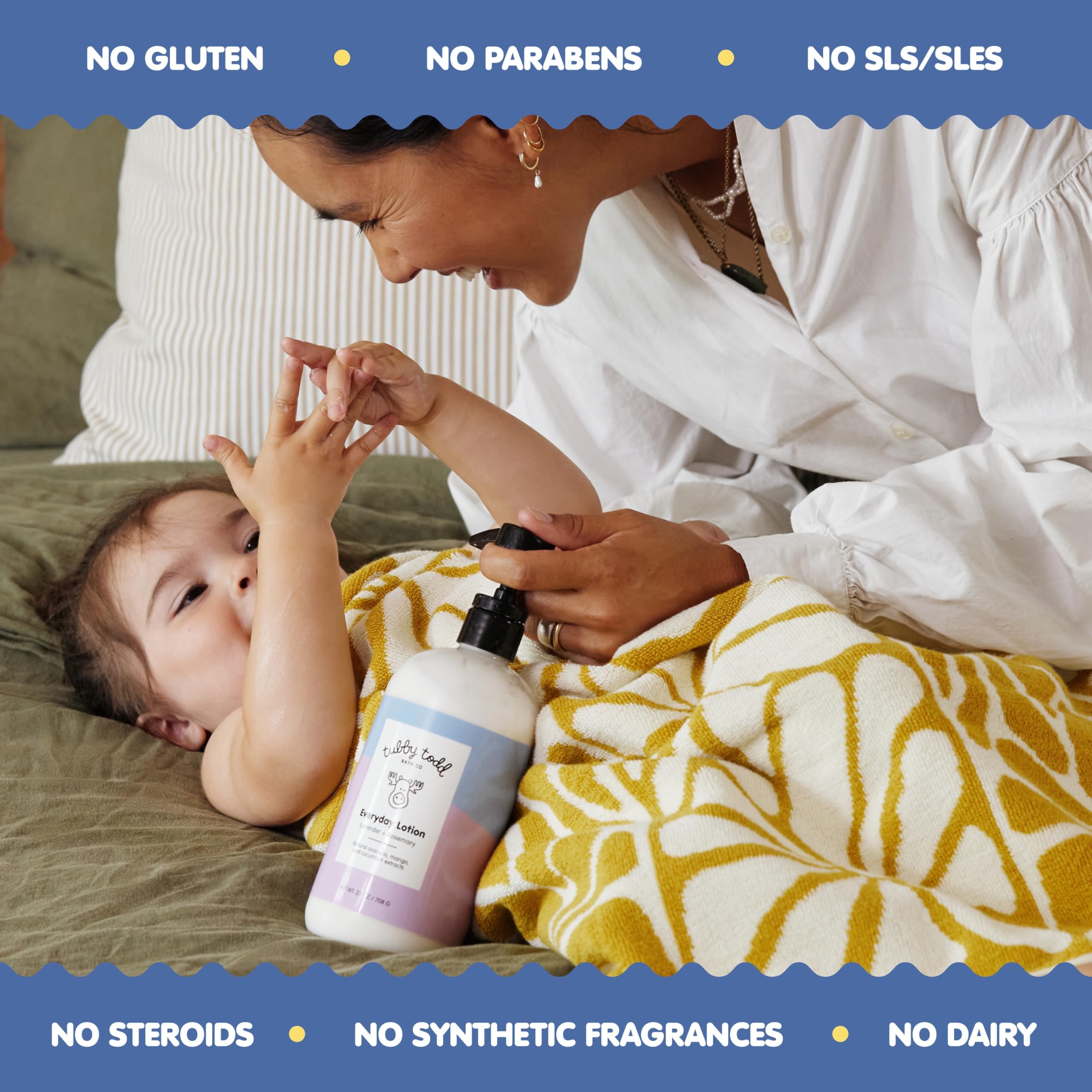 Tubby Todd Baby Bath & Skincare Gift Set - 25oz Lavender Rosemary Baby Wash & Lotion Bundle | Gentle Newborn & Infant Care for Sensitive Skin | Perfect Baby Shower Gift & Daily Bath Time Routine