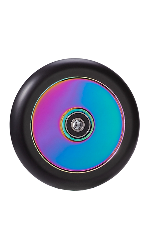 Huoli SW01 Hollow Core Scooter Wheels - Lightweight & Durable 100mm Wheels for Pro Scooters (Black/Neo) - Perfect for Street Tricks, Park Riding & Urban Commuting