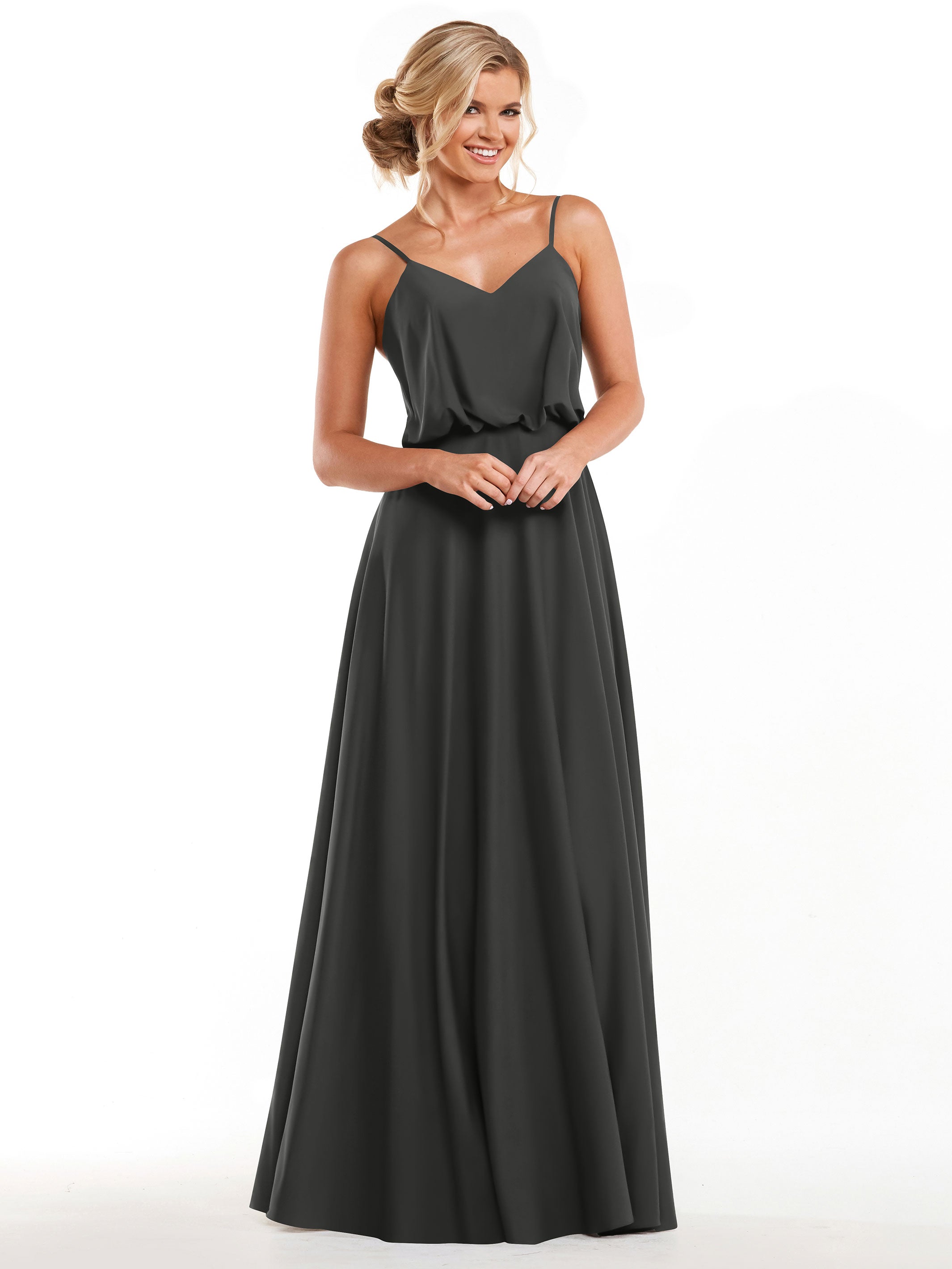 Elegant 83040 A-Line Bridesmaid Dress with Flowy Stretch Chiffon Skirt - Perfect for Weddings, Formal Events & Special Occasions