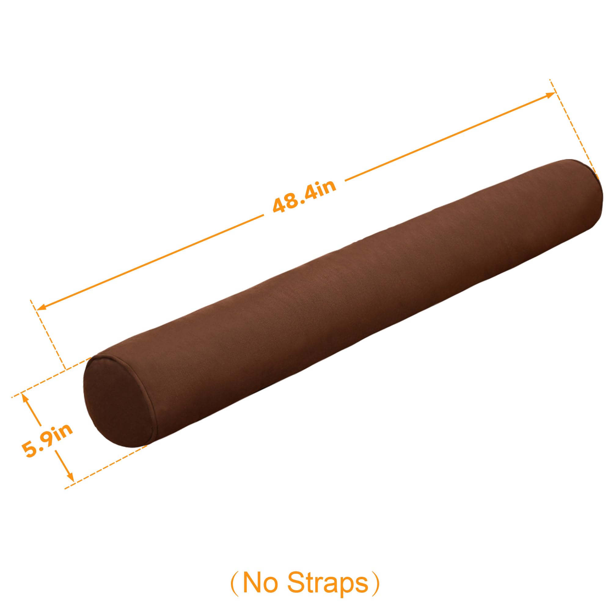 All-Weather Sunbrella Hammock Pillow with Removable Cover - Waterproof & Fade-Resistant Outdoor Cushion for Patio Furniture & Lounge Chairs (48.4x5.9 Inches, Brown) - Perfect for Backyard Relaxation, Poolside Lounging & Camping Comfort