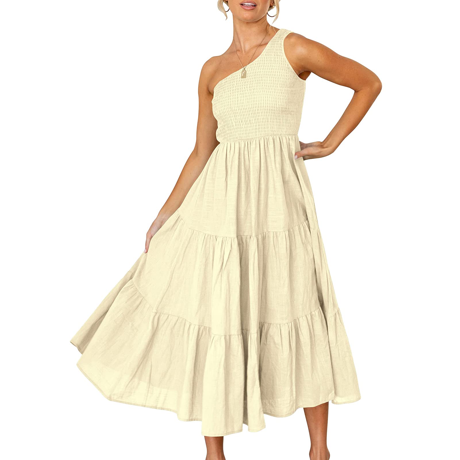 Ejoyous Women's Floral Print V-Neck Flutter Short Sleeve Button Front Ruffle Hem Dress - Casual Summer Dress for Beach, Party & Everyday Wear
