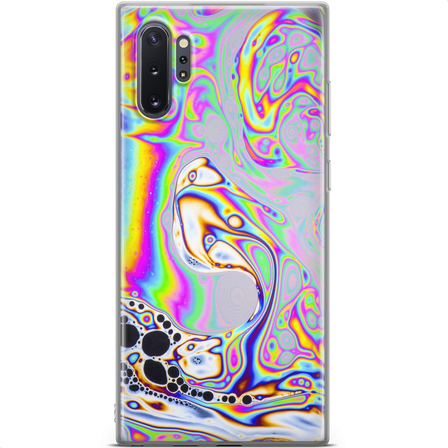 Rainbow Trippy Psychedelic Art Silicone TPU Phone Case for Samsung Galaxy S24/S23 Ultra/S22 5G Plus/S21 FE/S20/S10 - Lightweight Slim Protective Cover for Everyday Use & Fashion Statement
