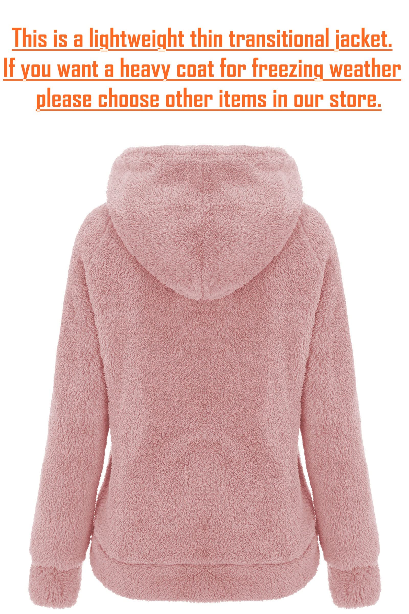 RISISSIDA Women's Faux Fur Fleece Lightweight Jacket - Spring Fall Transitional Fashion Coat for Women - Cute Thin Outerwear for Casual Wear, Date Night & Office Outfits