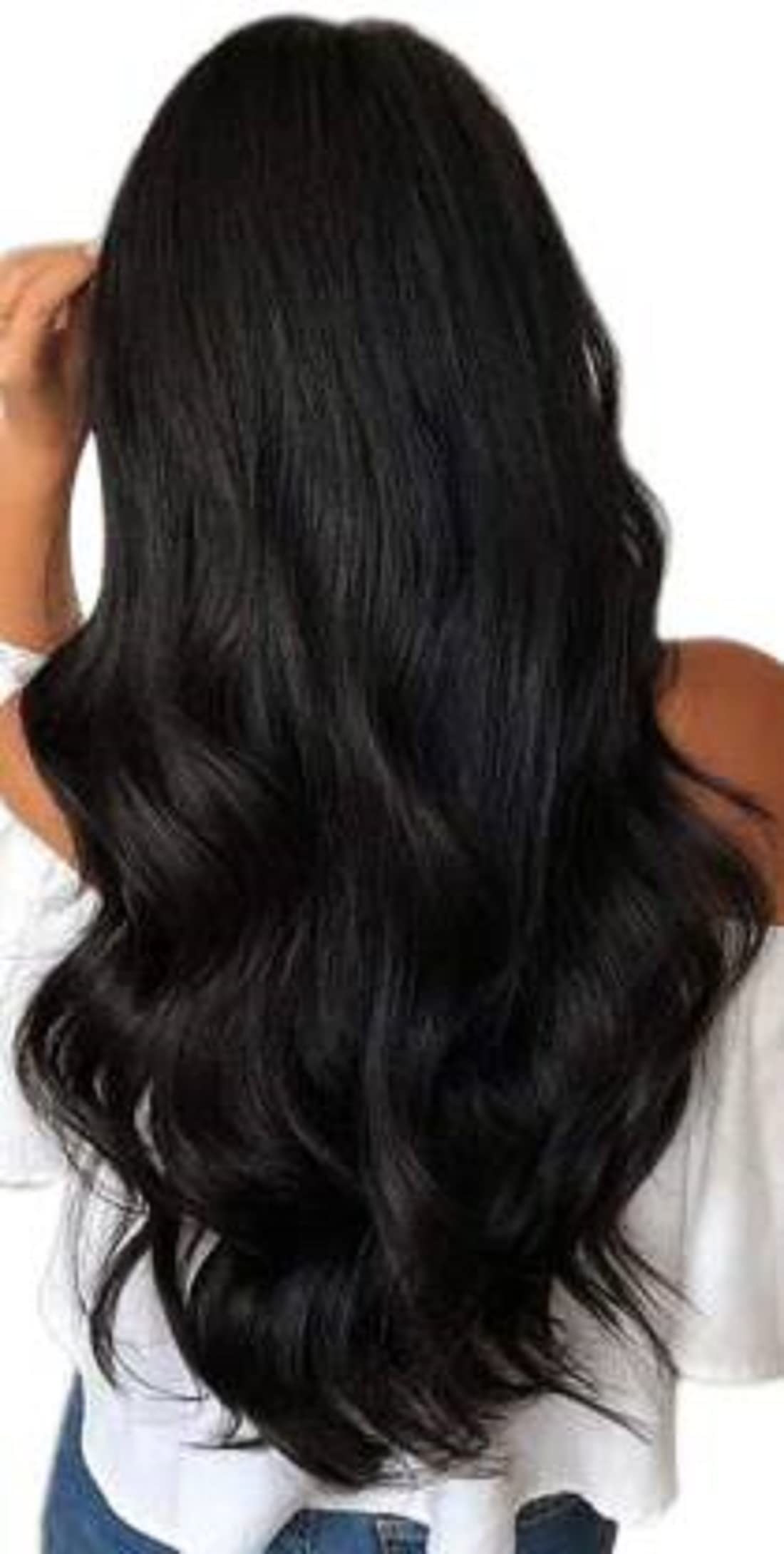 Abrish 5-Clip Curly Black Synthetic Hair Extensions 24 Inch | Natural Look & Feel Like Human Hair | Perfect for Daily Wear, Parties & Cosplay