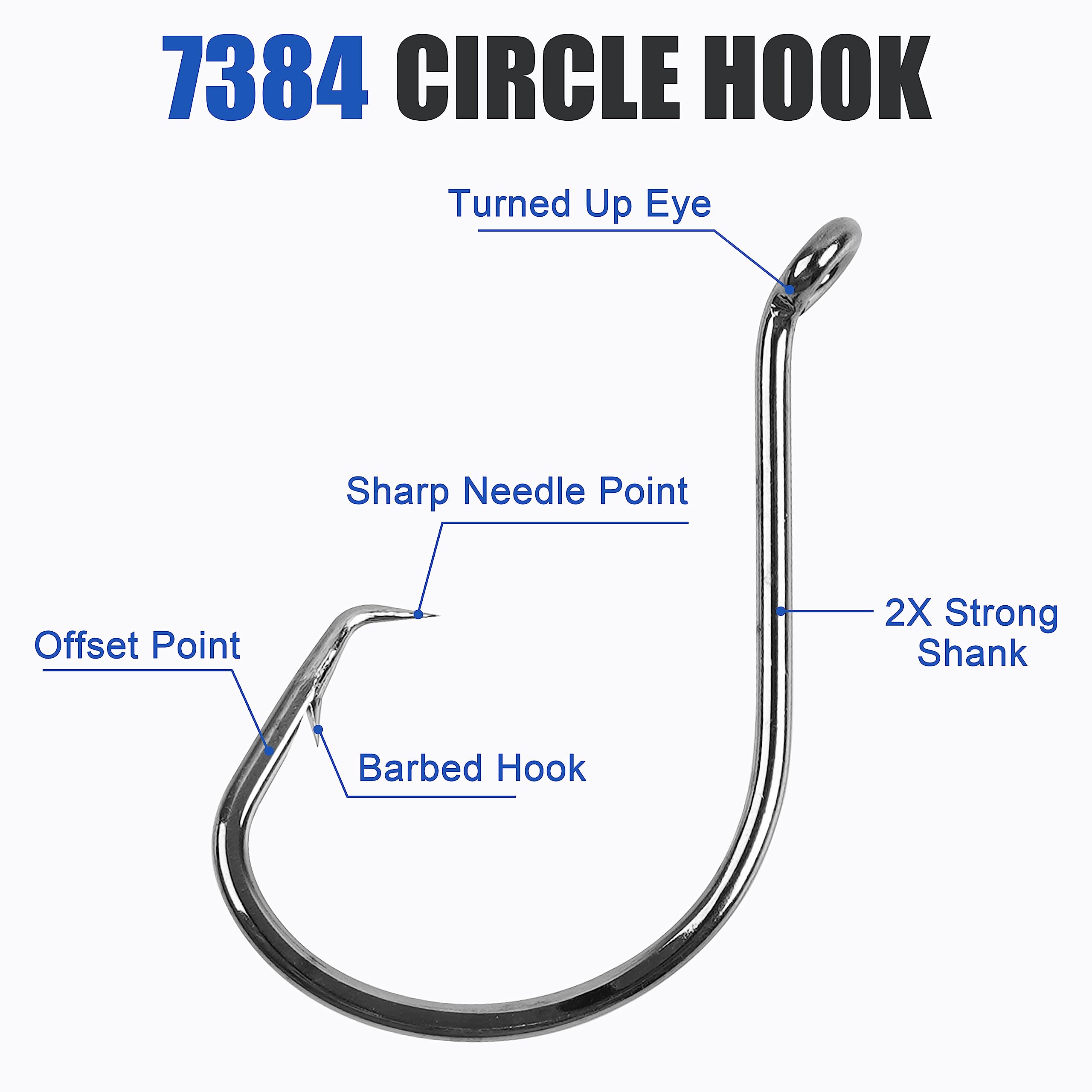 150pcs High Carbon Steel Circle Hooks for Saltwater & Freshwater Fishing - Octopus Offset Hooks Size 10-10/0 for Catfish, Bass - Perfect for Deep Sea, Lake & River Fishing Adventures