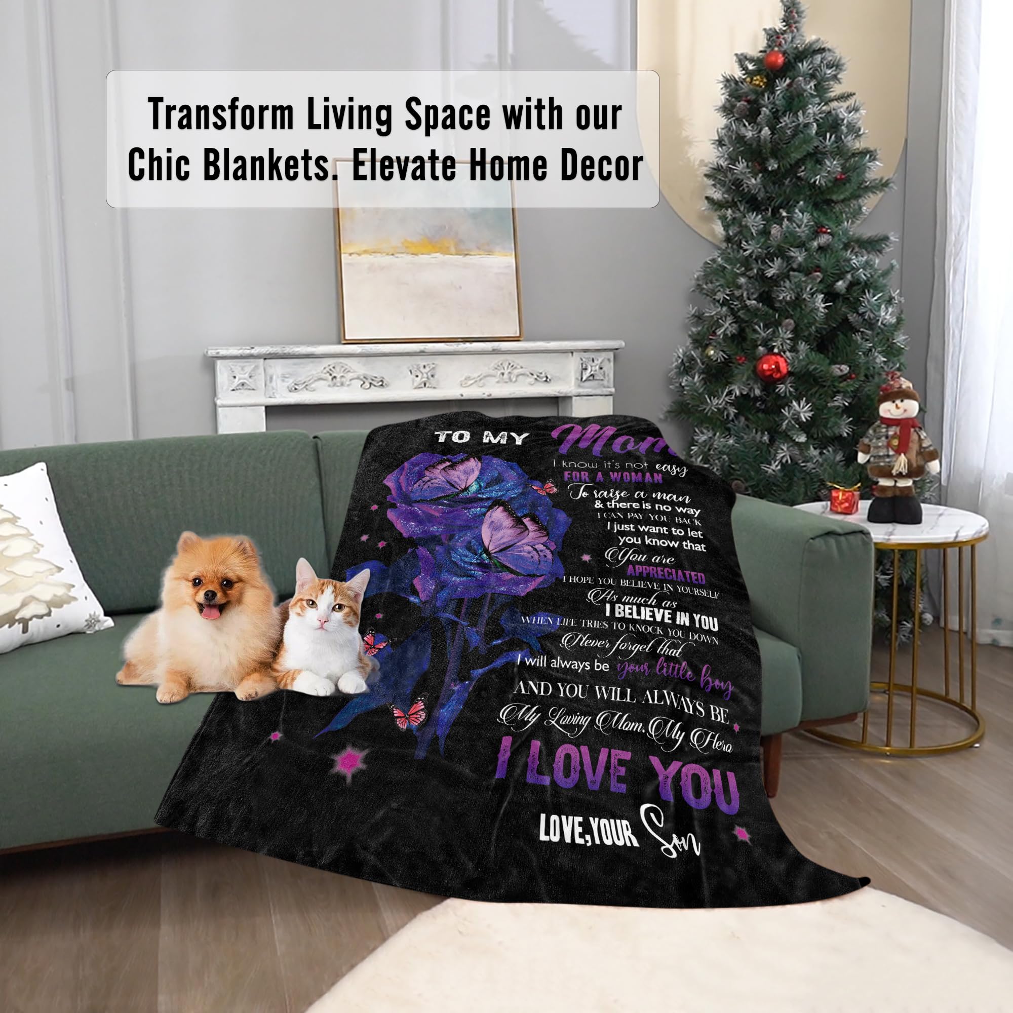 **Personalized Flannel Blanket Gift for Mom - Soft 60