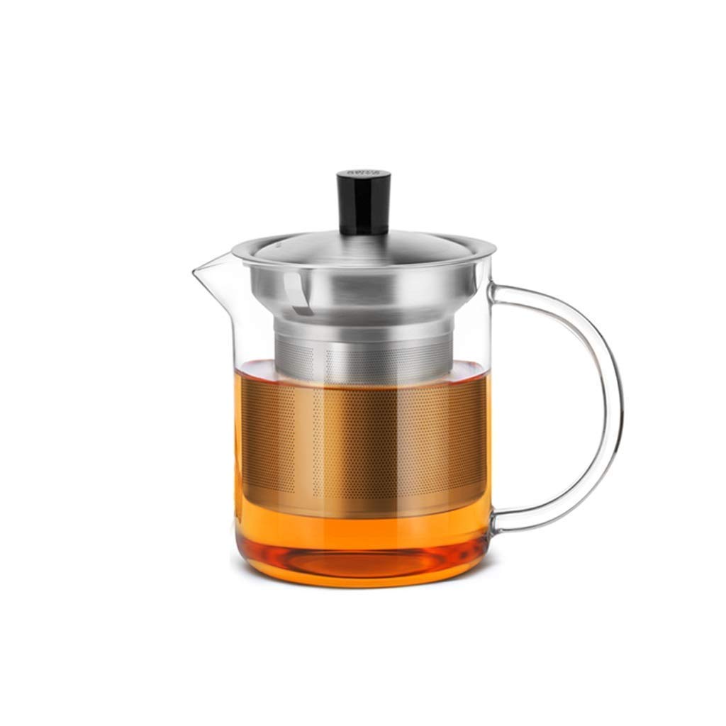 Heat-Resistant 14.1oz (400ml) Glass Teapot with Lid, Handle & Built-in Filter - Safe for Stove Use - Perfect for Loose Leaf Tea, Herbal Infusions & Iced Tea Brewing