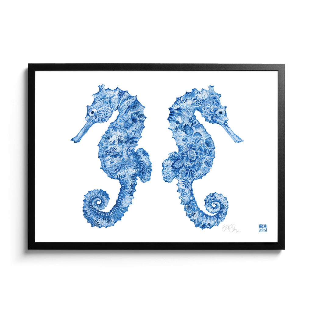 Delft Brothers Fine Art Print - Handmade Dutch Blue Pottery Painting - Perfect for Home Decor & Wall Art Gifts