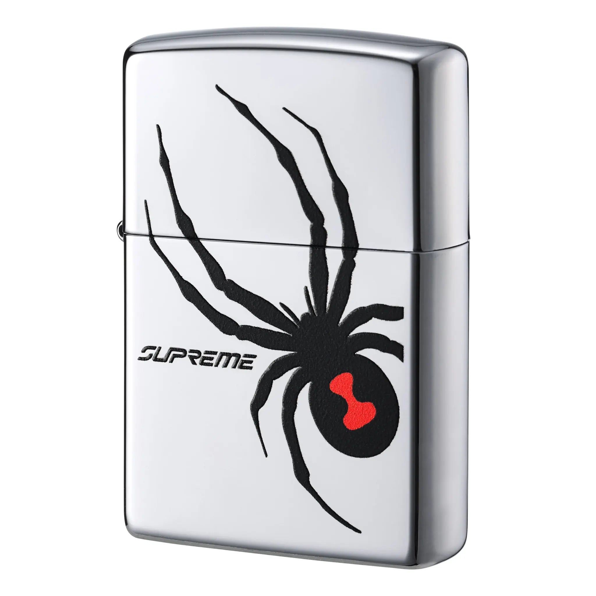 Supreme Spyder Silver Zippo Lighter - Windproof Refillable Metal Pocket Lighter for Outdoor Camping, Smoking & Survival Gear | Stylish Collectible Gift for Men